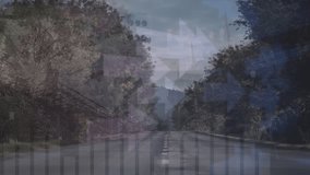 Animation of moving clock with arrows and data processing over landscape. Global technology, computing and digital interface concept digitally generated video. - Powered by Shutterstock - Get 15% off with code: PIKWIZARD15