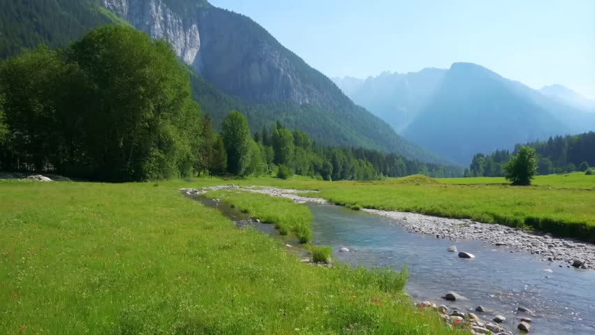natural views of rivers and mountains