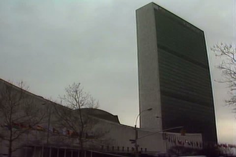 1980s - The Soviet Union invades Afghanistan and a report at the United Nations. Good footage of UN.