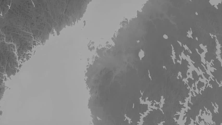 Ostrobothnia region, Finland, extruded. Grayscale map