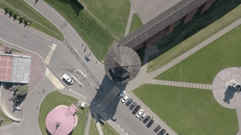 Drone Pulling Away Kolomna Kremlin Tower