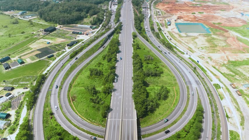 Cheongna IC Aerial View of Incheon International Airport Expressway