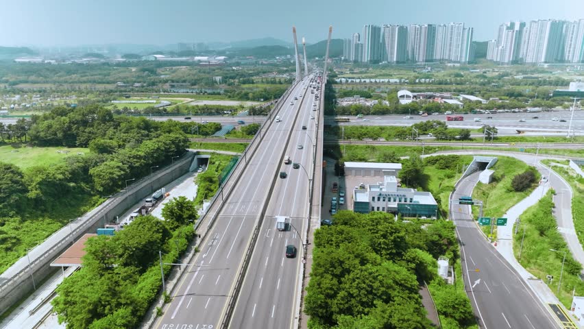 Cheongna IC Aerial View of Incheon International Airport Expressway