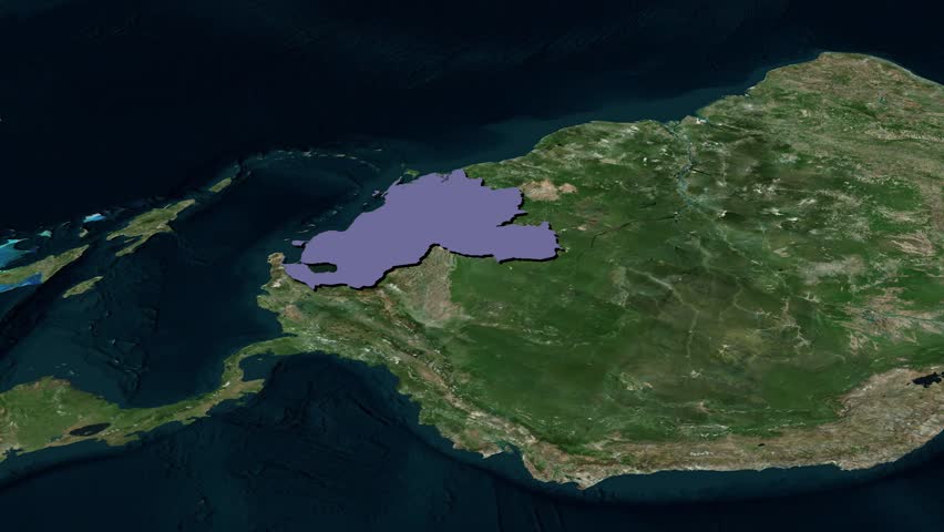 Venezuela highlighted satellite map showing South American country location borders terrain rainforest and Caribbean coastline geographic educational visualization
