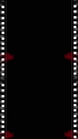 Unique Design film roll strips with black frame Abstract Digital Animation Pixel Noise Glitch Error Video Damage old grain grainy film strip. Retro film video for overlay. Vintage style.