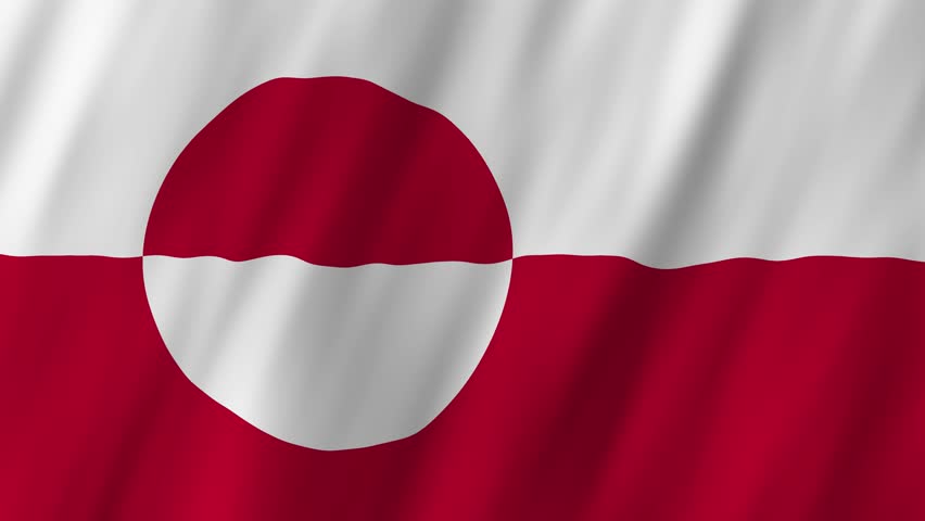 Greenland Flag Waving, Realistic 3D Animation, 4K 60fps