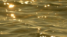 Water, golden, shimmering surface with sunlight reflections, creating a peaceful abstract background - Powered by Shutterstock - Get 15% off with code: PIKWIZARD15