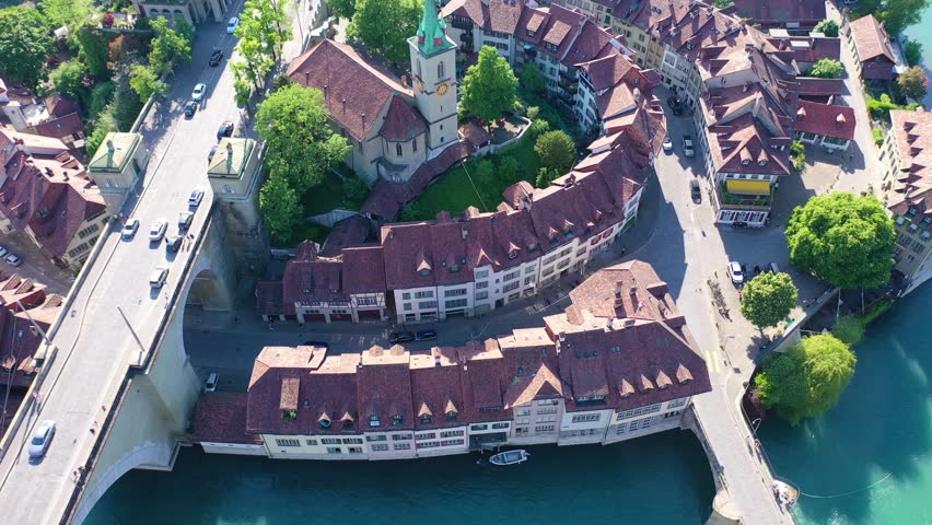 Aerial view of Bern church in switzerland
