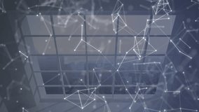 Animation of tech icons over connections and office interior. Network, connections, communication and technology concept digitally generated video. - Powered by Shutterstock - Get 15% off with code: PIKWIZARD15