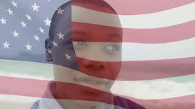 Animation of flag of usa waving over surgeons in operating theatre. Senior lifestyle retirement and holiday concept digitally generated video. - Powered by Shutterstock - Get 15% off with code: PIKWIZARD15