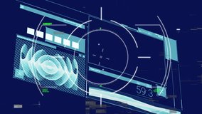 Animation of data processing over scope scanning. Global business and digital interface concept digitally generated video. - Powered by Shutterstock - Get 15% off with code: PIKWIZARD15