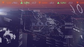 Animation of world map and data processing over cityscape. Global technology, computing and digital interface concept digitally generated video. - Powered by Shutterstock - Get 15% off with code: PIKWIZARD15