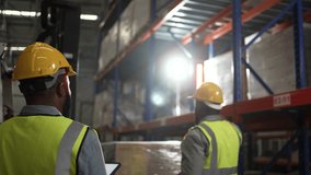 Blue collar workers are working at warehouse. Logistics, transportation. - Powered by Shutterstock - Get 15% off with code: PIKWIZARD15