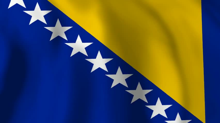 Bosnia and Herzegovina Flag waving texture 3D illustration 1080p