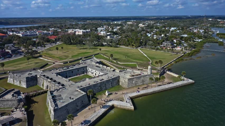 Historic Castillo de San Marcos fortress sits on St. Augustine