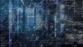 Animation of data processing over triangles and computer servers. global data processing, computing and internet connections concept digitally generated video. - Powered by Shutterstock - Get 15% off with code: PIKWIZARD15
