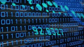 Animation of data processing and binary coding over world map. Global computing, digital interface and data processing concept digitally generated video. - Powered by Shutterstock - Get 15% off with code: PIKWIZARD15