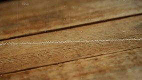 Animation of financial data processing over dices on wooden background. Gambilng, finances and digital interface concept digitally generated video. - Powered by Shutterstock - Get 15% off with code: PIKWIZARD15