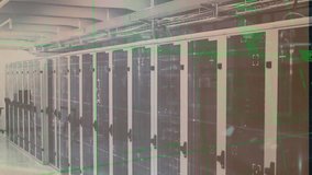 Animation of data processing and light trails over server room. Global technology, computing and digital interface concept digitally generated video. - Powered by Shutterstock - Get 15% off with code: PIKWIZARD15