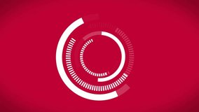 Animation of round scanner over spinning globe and digital icons against red background. Global networking and business technology concept - Powered by Shutterstock - Get 15% off with code: PIKWIZARD15