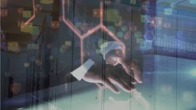 Animation of data processing with icons, globe and dna strand over caucasian businessman. Global technology, science and digital interface concept digitally generated video. - Powered by Shutterstock - Get 15% off with code: PIKWIZARD15