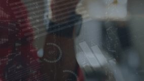 Animation of statistics and financial data processing over businessman using smartphone. Global business, finances, computing, networks and data processing concept digitally generated video. - Powered by Shutterstock - Get 15% off with code: PIKWIZARD15