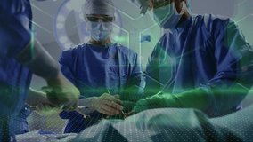 Animation of data processing over diverse surgeons during surgery. global medicine, connections and digital interface concept digitally generated video. - Powered by Shutterstock - Get 15% off with code: PIKWIZARD15