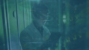 Animation of data processing over asian man in server room. Global technology, online security and digital interface concept digitally generated video. - Powered by Shutterstock - Get 15% off with code: PIKWIZARD15