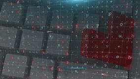 Animation of data processing over keyboard. Global business, finances and digital interface concept digitally generated video. - Powered by Shutterstock - Get 15% off with code: PIKWIZARD15
