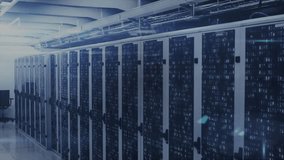 Data center being illustrated in 3D render showing server racks network cables LED indicators. Technology, cybersecurity, digital, infrastructure, innovation, networking, high-tech - Powered by Shutterstock - Get 15% off with code: PIKWIZARD15