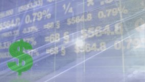 Animation of graphs over financial data and dollar. global economy and finance concept digitally generated video. - Powered by Shutterstock - Get 15% off with code: PIKWIZARD15