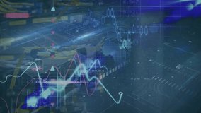 Animation of graphs and financial data over globe on blue screen. Global finance economy business and digital interface concept digitally generated video. - Powered by Shutterstock - Get 15% off with code: PIKWIZARD15