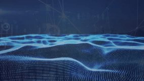 Animation of 3d blue neon landscape, connecting dots with data processing on digital interface. Digital composite, connect the dots, networking, technology, abstract. - Powered by Shutterstock - Get 15% off with code: PIKWIZARD15