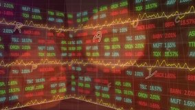 Animation of data processing over letters. Global business and digital interface concept digitally generated video. - Powered by Shutterstock - Get 15% off with code: PIKWIZARD15