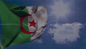 Animation of data processing over flag of algeria. Global patriotism and digital interface concept digitally generated video. - Powered by Shutterstock - Get 15% off with code: PIKWIZARD15