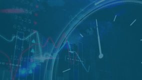 Animation of white dots filling out with pink against green background. Global finance, economy, business and digital interface concept. Animation of graphs and financial data over clock and world - Powered by Shutterstock - Get 15% off with code: PIKWIZARD15