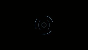 A rotating HUD element with several concentric rings of different patterns (dashed, segmented) that spin in opposite directions. - Powered by Shutterstock - Get 15% off with code: PIKWIZARD15