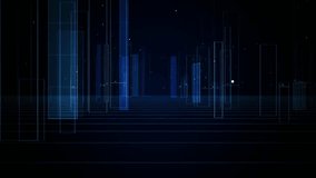 Abstract digital cityscape with blue glowing data streams and network lines in a futuristic setting - Powered by Shutterstock - Get 15% off with code: PIKWIZARD15