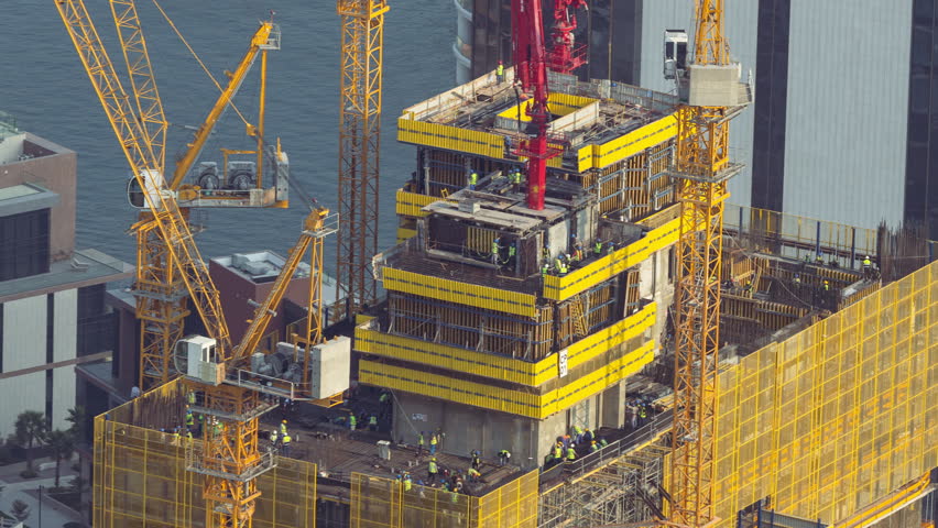 closeup timelapse of construction of a new skyscaper in dubai 