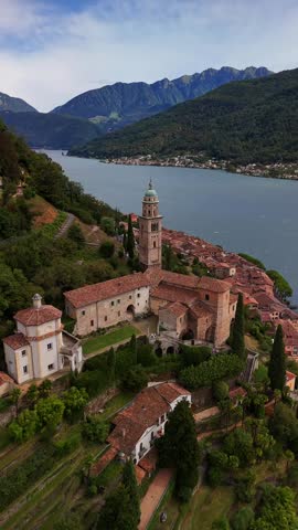 Church of Santa Maria del Sasso village of Morcote, Switzerland Lake Lugano