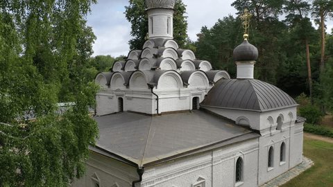 Drone Lowering near Church Krasnogorsk