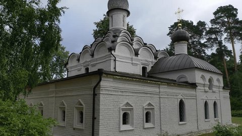 Drone Approaching Archangel Michael Church Below
