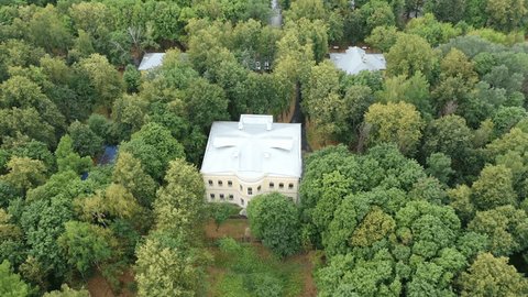 Drone Pulling Away Manor Forest