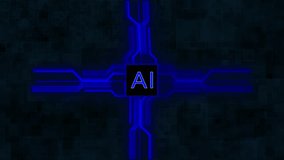 Artificial intelligence AI Big data flow analysis, circuit . Abstract Artificial intelligence. Cloud computing. Machine learning and colorful background . - Powered by Shutterstock - Get 15% off with code: PIKWIZARD15