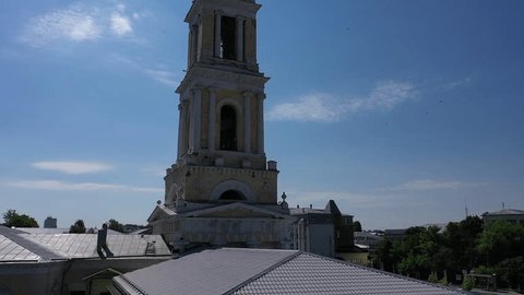 Drone Ascending Near Kremlin Tower in Kolomna