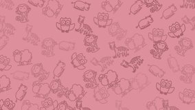 Video of a pink floral pattern with hand drawn roses across a soft textured background - Powered by Shutterstock - Get 15% off with code: PIKWIZARD15