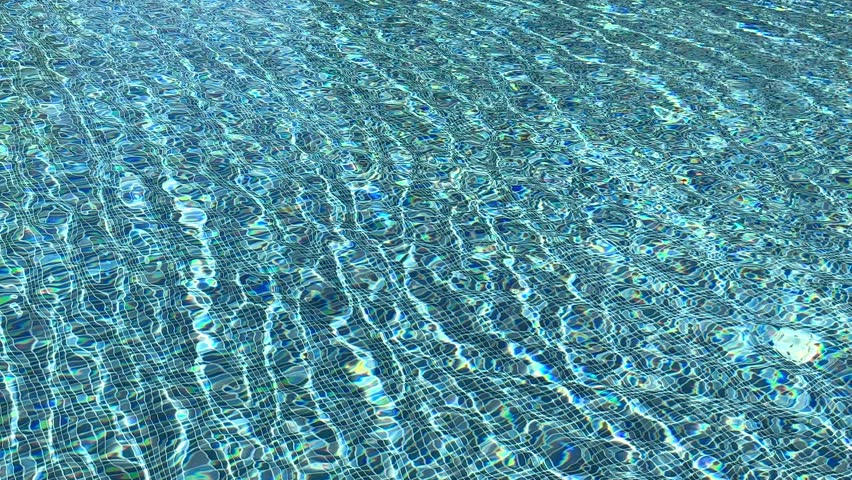 Swimming pool with blue crystal clear water surface and ripple wave background