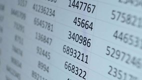 Analyzing financial data on a digital desktop computer screen displaying rows of numbers for business analytics - Powered by Shutterstock - Get 15% off with code: PIKWIZARD15