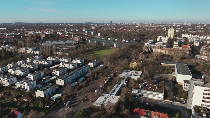 Berlin urban neighbourhood Germany capital residential area Europe, aerial drone