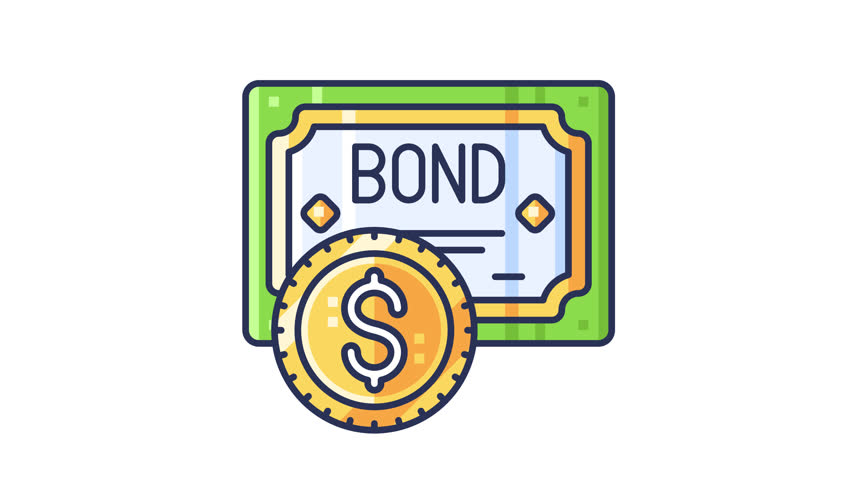 Government Bond Animated Icon. Seamless Looping